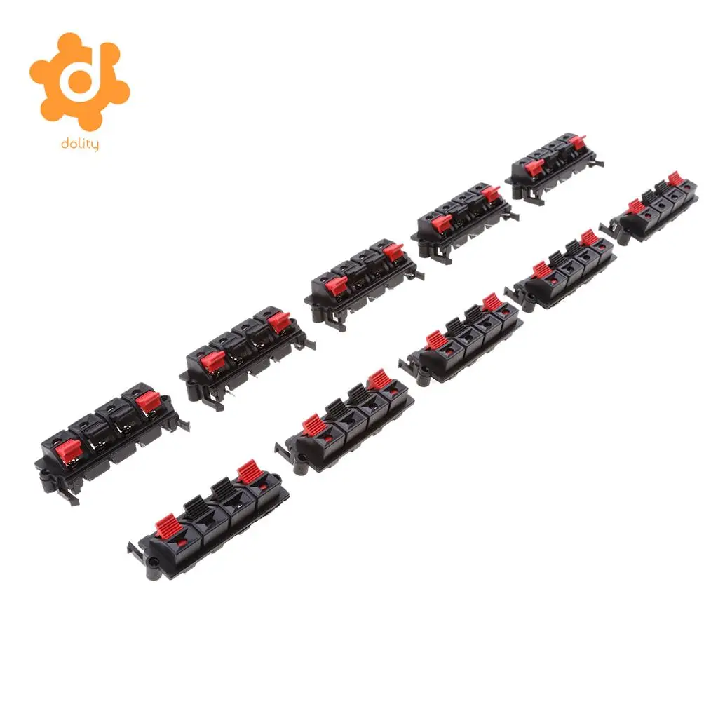 4 Way Jack Spring Speaker Push Connector Terminal Strip Block