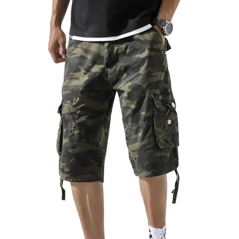 

Laamei Camouflage Camo Cargo Shorts Men 2019 New Casual Pocket Shorts Male Loose Work Shorts Man Military Short Pants Plus Size