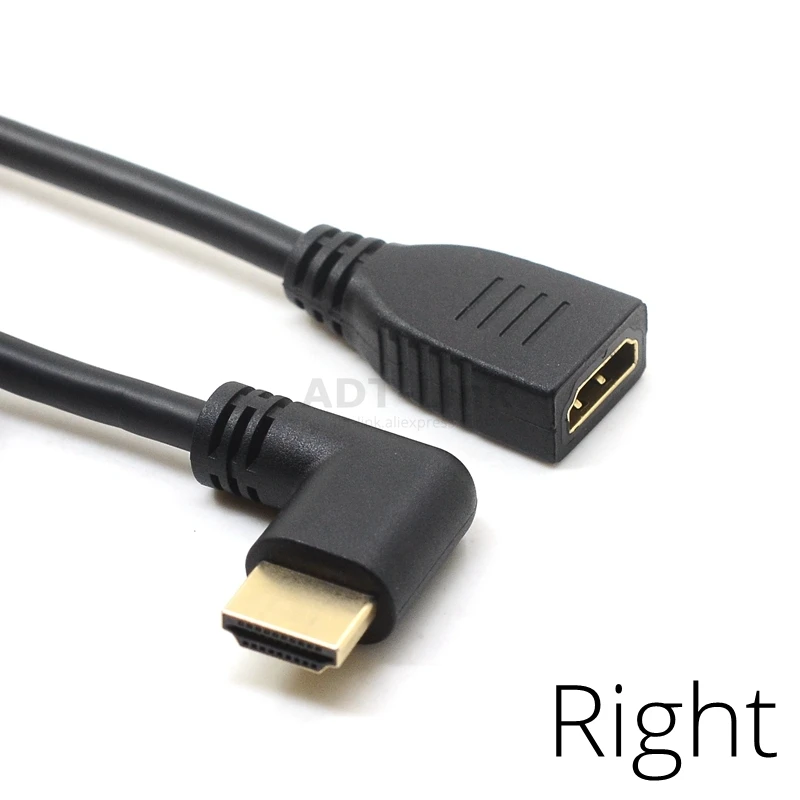 С крышкой вверх/вниз левый и правый угол HDMI 2,0 A male к женскому 4K* 2k 60Hz HD HDMI 2,0 v угол кабель-удлинитель для HDMI2.0 15 см 60 см 1,8 м 6FT 2FT
