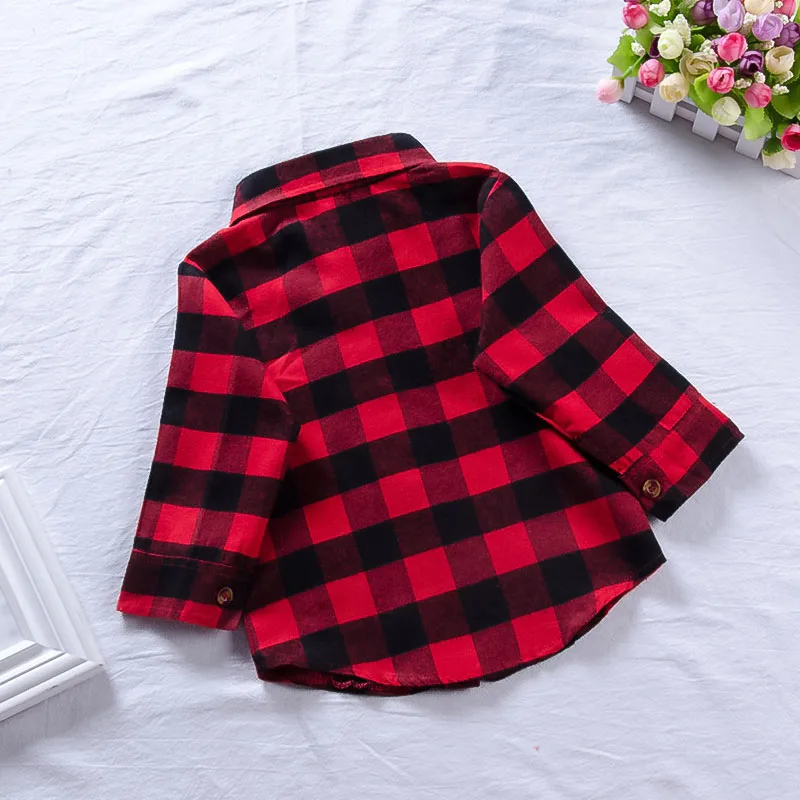 Children Red Plaid Shirt (3)