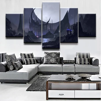 

Home Decor Bedroom Or Living Room Modern High Quality Canvas Print Wall Art Picture 5 Piece Fantasy Landscape Modular Poster