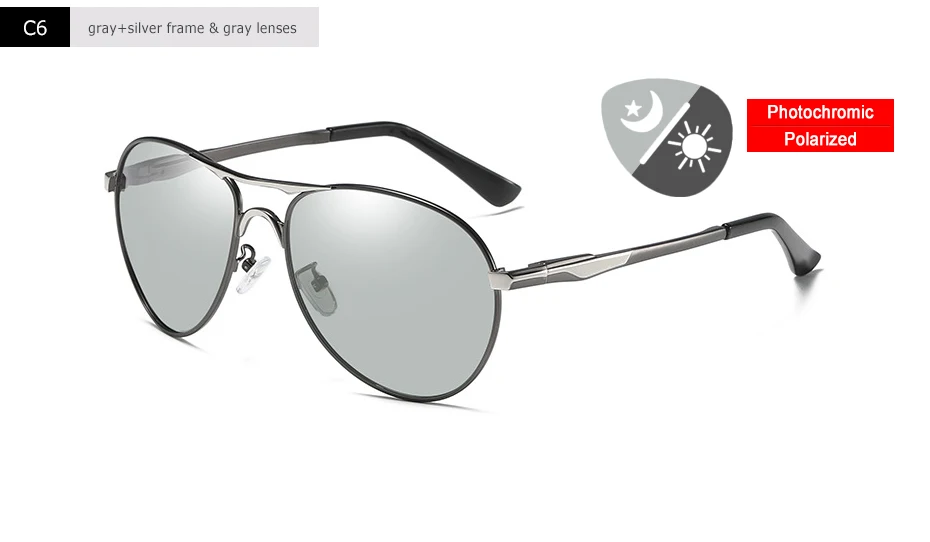Мужские фотохромные солнцезащитные очки, поляризационные, UV400, Ретро стиль, солнцезащитные очки для вождения, для женщин, oculos, для дневного и ночного видения - Цвет линз: gray