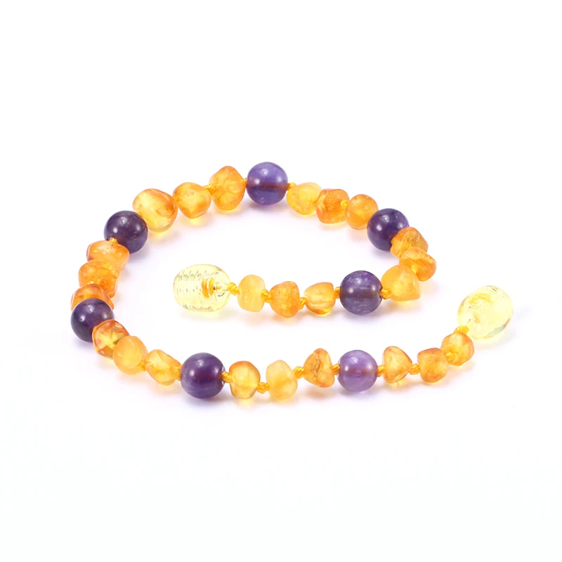 Haohupo Bracelet Collier D Ambre Brut Avec Amethyste Pour Bebe Perles D Ambre Irregulieres Naturelles Authentiques Bijoux Pour Enfants Femmes Aliexpress