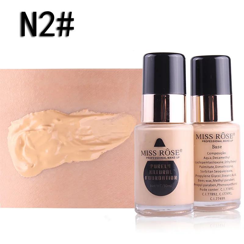 MISS ROSE 30MLGlass Bottle Foundation Repair Nourishing Concealer Foundation