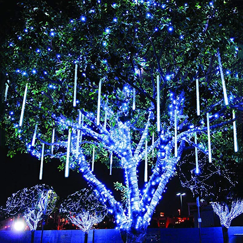 Luzes da Corda Chuva de Meteoros Decoração da Árvore à Prova Dwaterproof Luz para Festa de Casamento do Jardim Água Solar Chuva Natal Suprimentos Festivos Led 11 Cheap Lâmpadas solares