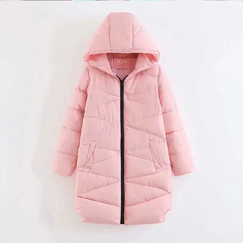 

Plus size Women Winter Coat Jacket Women Long Down Cotton Jacket 2018 Length Fashion Pink Winter Parka Women Loose Outwear w796