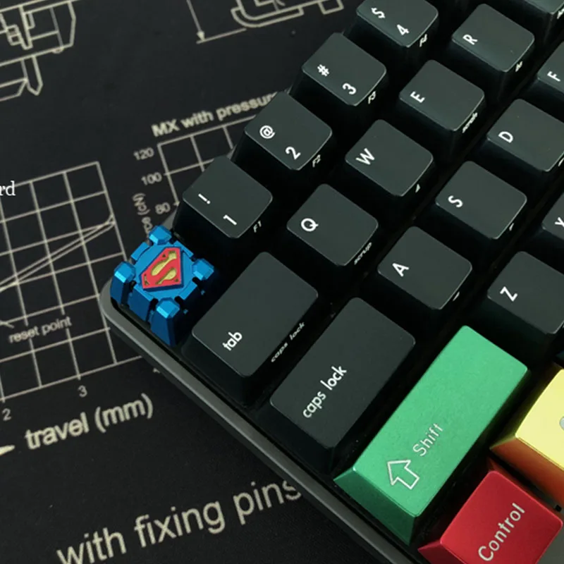 Для Супермена Cherry MX переключатели механической клавиатуры металла Keycap пользовательские ESC Keycap