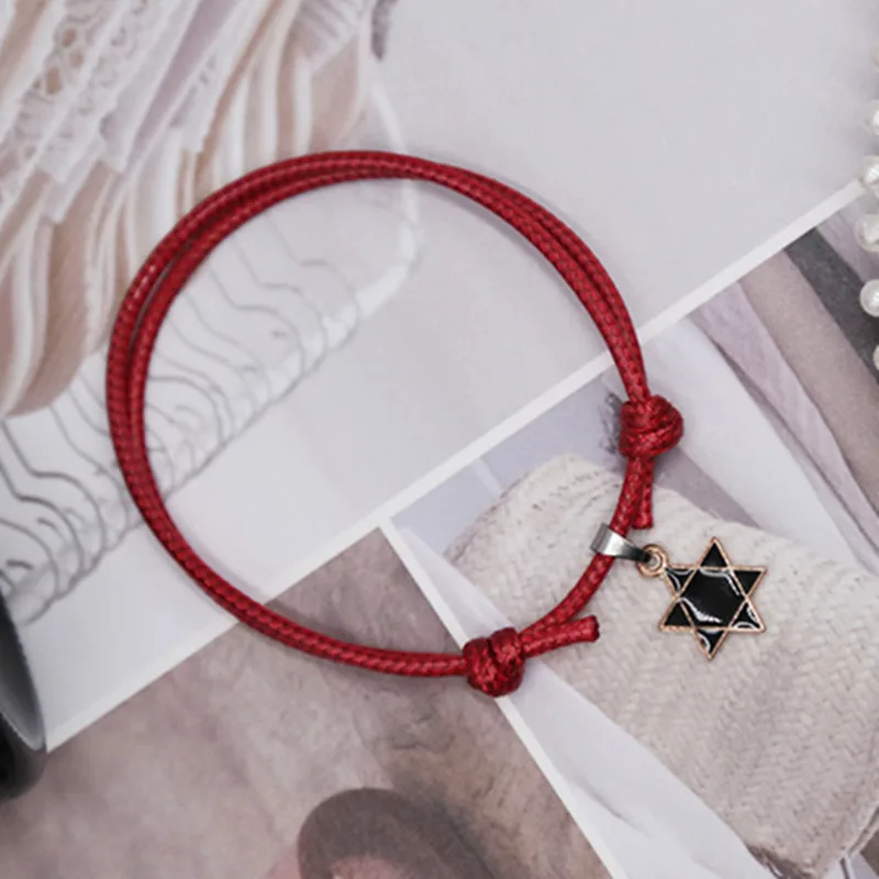 New arrival Paired Bracelets for Women and Men Couple Bracelets Black and White Rope Chain Fashion Stars Charm Bracelet