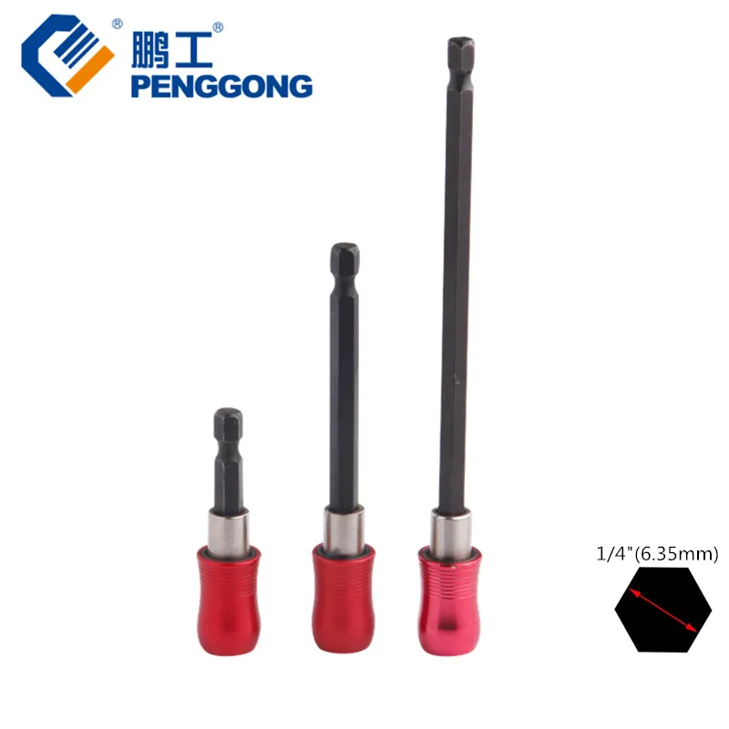 

PENGGONG Screwdriver Bit Holder Extension Rod 1/4"Hex Shank 60mm 100mm 150mm Neodymium MagnetHex Flex Quick Release Handle
