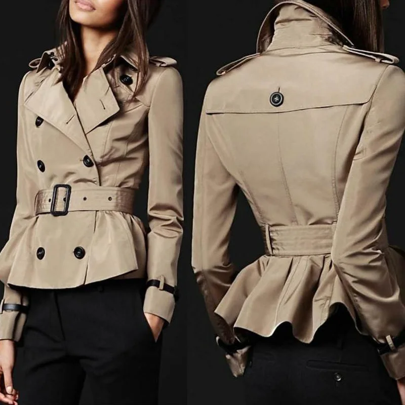 2017 New Designers Women Spring Trench Fashion Double Breasted Women's
