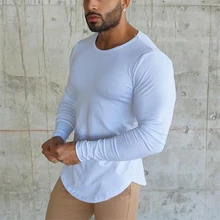 Marca 2020 nova roupa ginásios camisa apertada dos homens da aptidão camiseta homme silm ajuste manga longa t camisa masculina magro ajuste tshirt outono