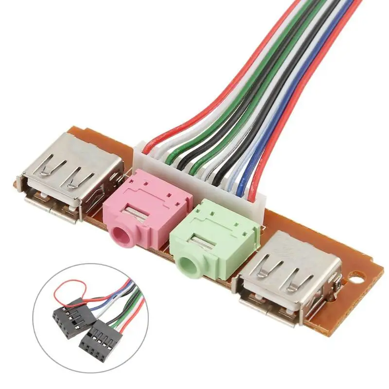 I/0 аудиовыход вход двойной USB Передняя панель кабель для компьютера