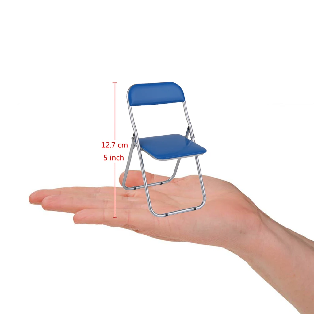 1Pc Miniature Blue Folding Chair for 1/6 Hot Toys 12 Inch Soldiers Action Figure Dolls Accessory Furniture Decor Toy