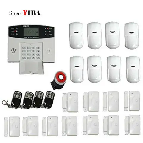 SmartYIBA Voice Prompt LCD Wireless Home Security GSM Alarm House Alarm Systems PIR Motion Detector+Siren Horn SMS& Auto Dialing SmartYIBA Voice Prompt LCD Wireless Home Security GSM Alarm House Alarm Systems PIR Motion Detector+Siren Horn SMS& Auto Dialing