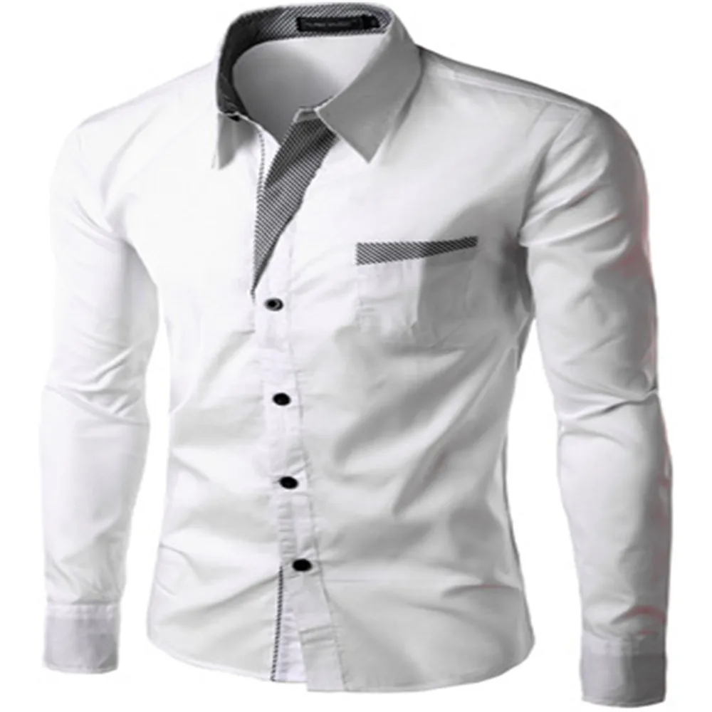 2019 г. модные брендовые Camisa Masculina рубашка с длинными рукавами Для мужчин корейские облегающие дизайн Формальные Повседневное Мужская