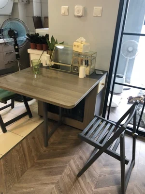 Modern Multifunctional Folding Dining Table - Space-Saving Furniture for Dining and Home Decor image 5