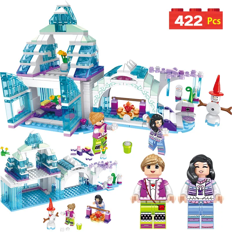 

Technic Creator Blocks Compatible Top Brand Dream Anime Series Cute Ice Princess Snow house Figures Bricks Fun Toys Girls