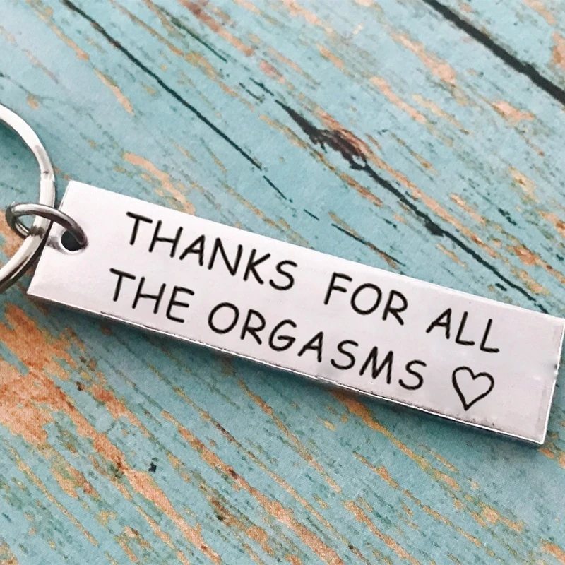 Подарите своему парню с гравировкой, благодарим за все мастурбации, озорной подарок, идея, брелок для ключей, парный брелок, Забавный романтический подарок