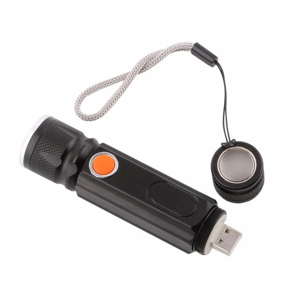 USB Flashlight Torch LED Camping Lamp Rechargeable Lantern