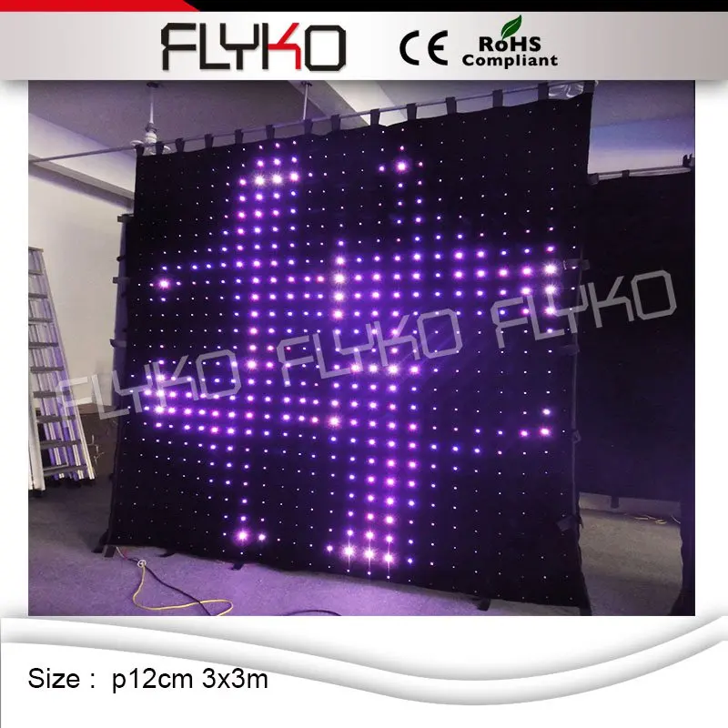 

P12CM 3X3M led video screen xxx movie for free club disco xxx imagic smd led curtain lighting