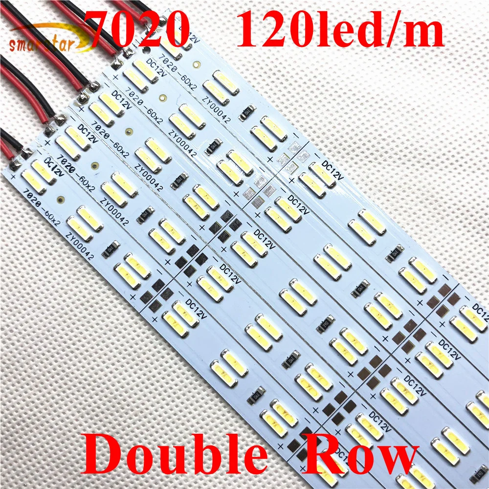 

Smarstar Double Row 7020 SMD 0.5m Hard LED Strip Light Bar DC 12 V 50 cm 60 led 12W Rigid LED Bar Lights For Cabinet Aquarium