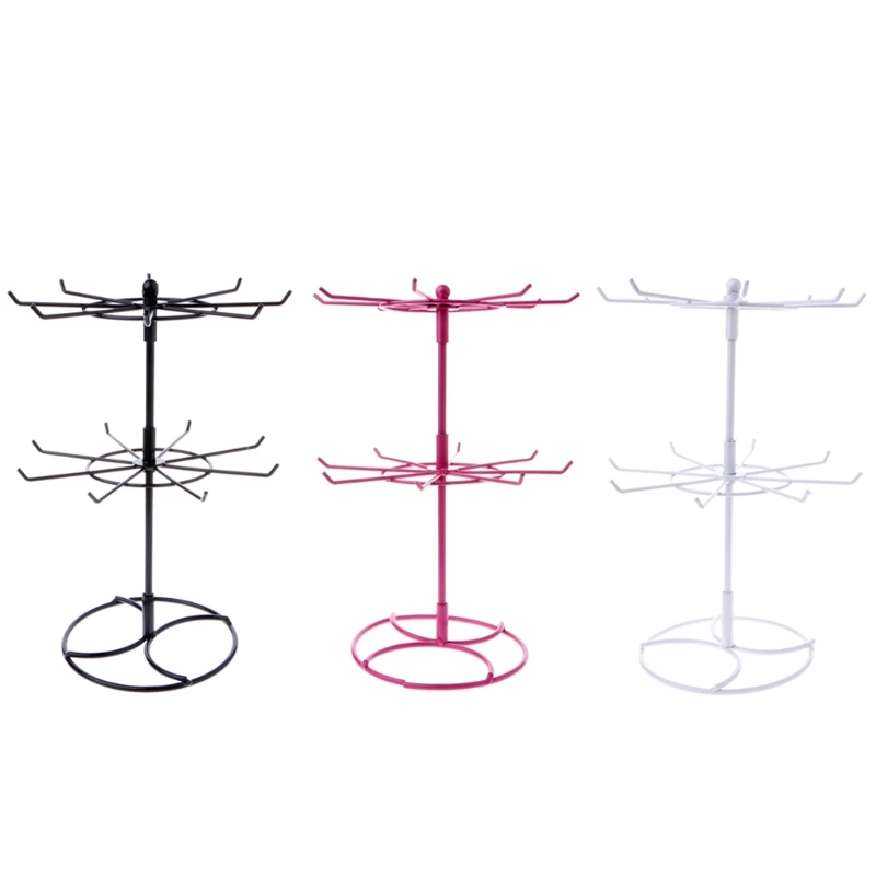  Metal Necklace Chain Bracelet Rotation display Holder fashion 2 tiers Jewelry Display Stand Rack sc