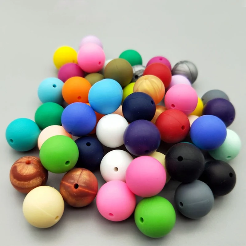 

1Pc Silicone Beads Baby Teething Chewable Teethers Safe Toys For Pacifier Chain Leash Decoration BPA Free