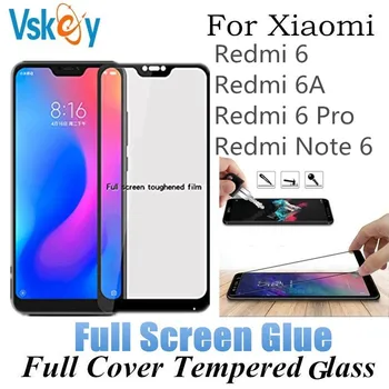 VSKEY 10 個フル接着剤強化 Xiaomi Redmi 注 6 プロアンチスクラッチ Redmi 6A フルカバースクリーンプロテクター
