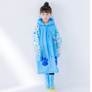 

Children Cartoon Cute Animals Raincoat Waterproof Poncho Bag Inflated Peak Hat Pupils Student Kids Rainwear Clothes
