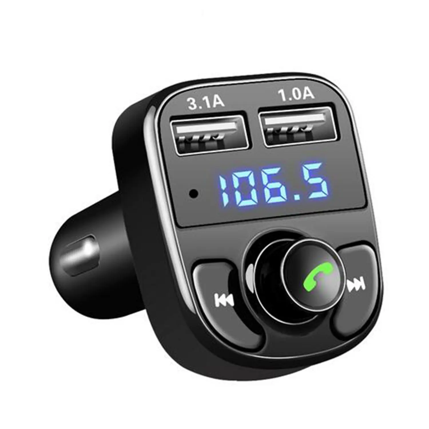 FM Transmitter Aux Modulator Bluetooth Handsfree Car Kit Car Audio MP3 Player with 3.1A Quick Charge Dual USB Car Charger