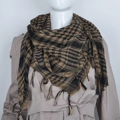 Модный женский арабский шемаг Keffiyeh палестинский шарф шаль кафия Горячая 13 цветов - Цвет: black  khaki