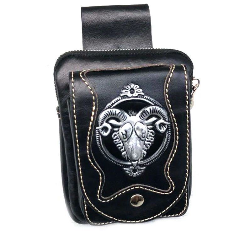 

1PCS Motorcycle Genuine Lether Saddle Bags Tool Pouch Side Bag Storage Universal For Motorcycle Cruisers Bobber Custom Chopper