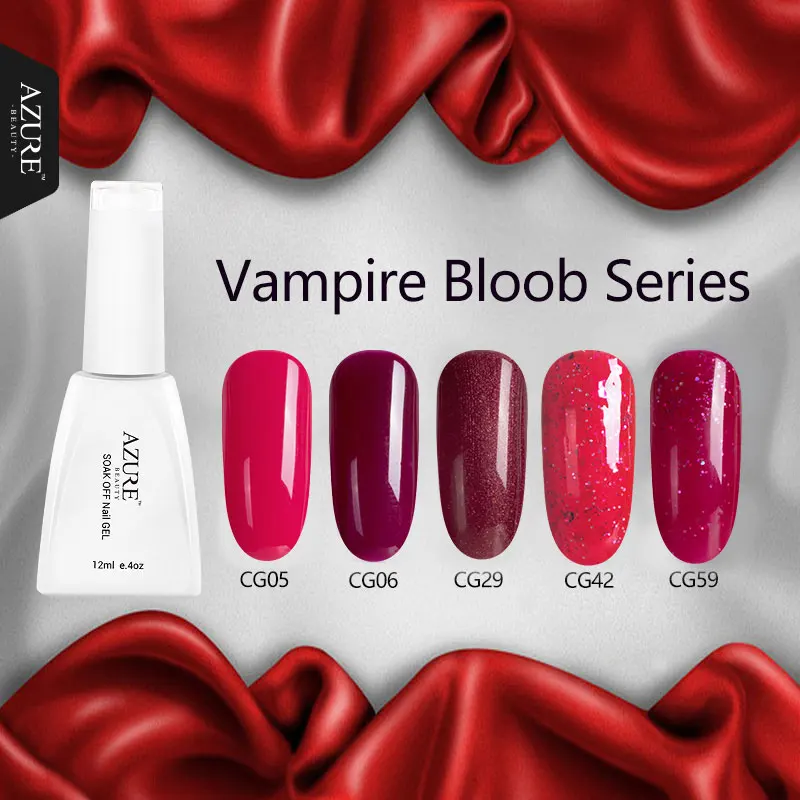 Azure 12ml Vampire Blood Series UV Gel Polish Classic Red UV Nail Gel Soak off UV