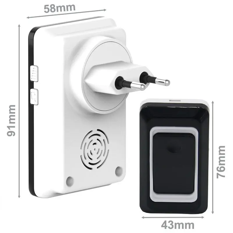 Saful Wireless Door Bell Rainproof Push Button Doorbell with 2 Outdoor Transmitter +1 Indoor Wireless Doorbell Receiver Saful Wireless Door Bell Rainproof Push Button Doorbell with 2 Outdoor Transmitter +1 Indoor Wireless Doorbell Receiver
