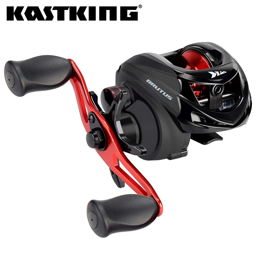 Carrete de pesca KastKing Brutus Baitcasting 6,3: 1 Relación de engranaje de latón eje de engranaje principal marco de grafito mango de aluminio bobina de pesca