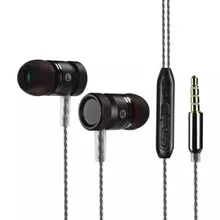 

3.5MM metal in ear headset stereo headphones wire control earphone with mic for xiaomi iphone phone earplugs