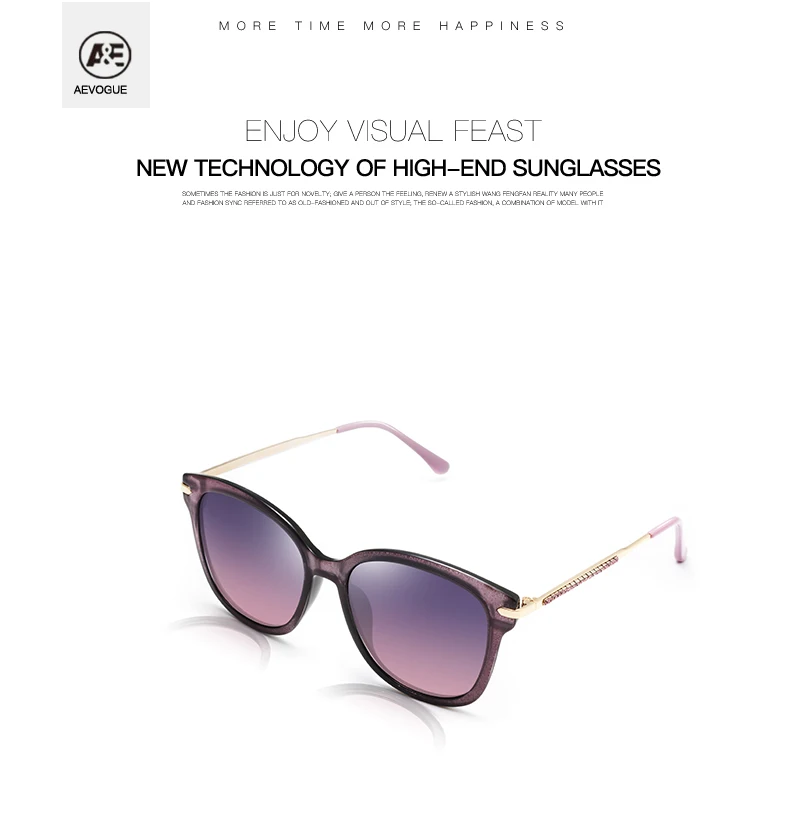 AEVOGUE поляризационные солнцезащитные очки для женщин для негабаритных Стразы дужки оттенки фирменный дизайн градиентные линзы солнцезащитные очки UV400 AE0631