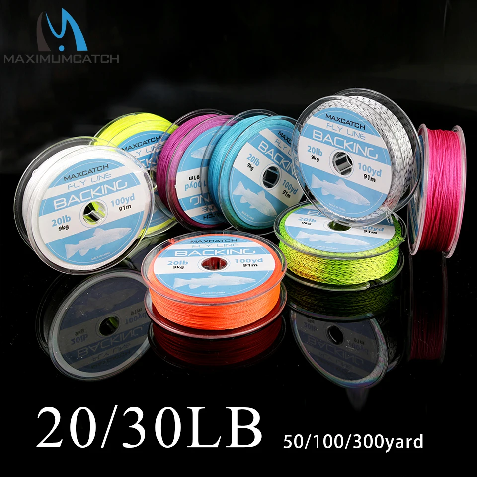 Maximumcatch Fly Line Backing Line 20LB 50/100/300Yards White Orange