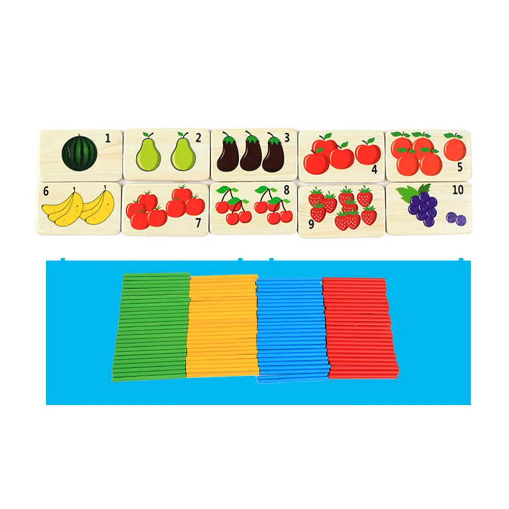Математика монтессори игрушка деревянные фрукты математические числа игровые джойстики образовательная игрушечная головоломка обучения Обучающие приспособления набор подарок на день рождения ребенка