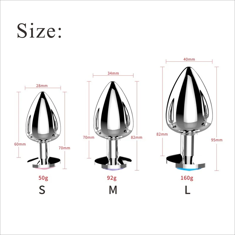 Anal 3 Größe Butt Plug Metall Anal Sex Spielzeug für Männer Frauen Anus Kristall Diamant Schmuck Wasserdicht Erwachsene Erotik_voghion.com