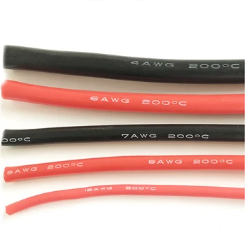 Cable de silicona Ultra flexible de 50mm, Cable de alimentación 1AWG -60-200 grados, alta temperatura, alta tensión 2