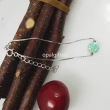 1 шт./лот) 8 мм синтетический опал Монета браслет с 925 серебряной монетой браслет для подарка по оптовой цене