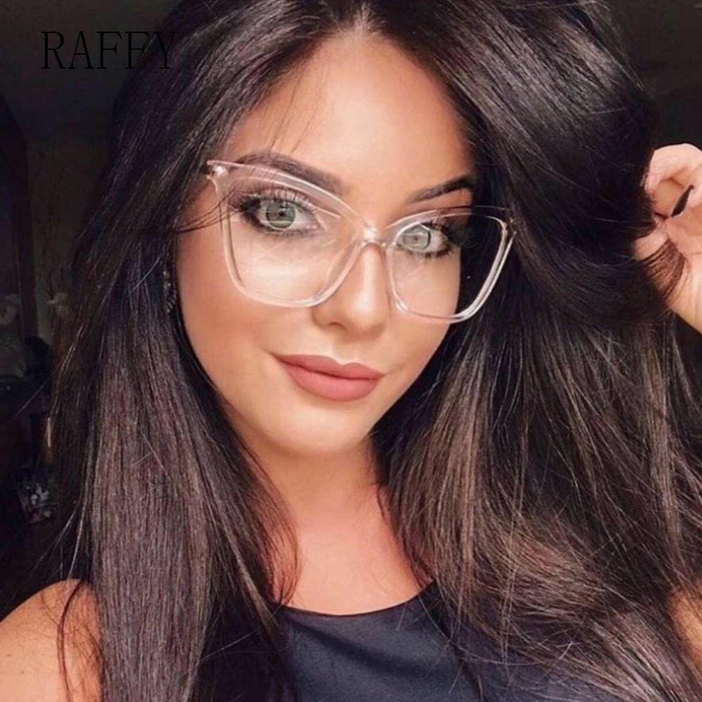 RAFFY Cat Eye Metal Women Eyeglasses Full Frame Eyewear Vintage Glasses ...
