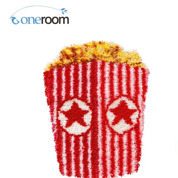 

oneroom ZD396 Popcorn Oneroom Hook Rug Kit DIY Unfinished Crocheting Yarn Mat Latch Hook Rug Kit Floor
