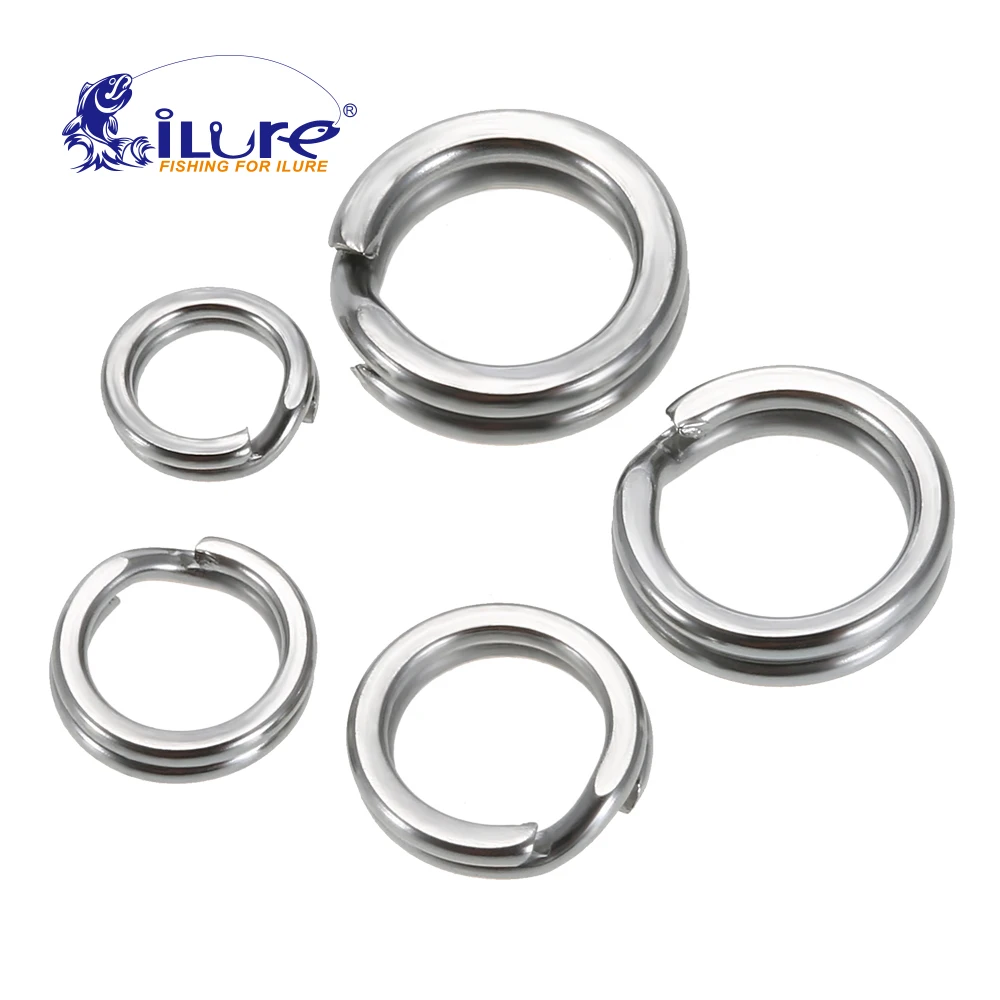 

100 Pcs Fishing Split Rings for Crank Hard Bait Connectors Stainless Steel Double Loop Split Open Carp Tool Fishing Accessories