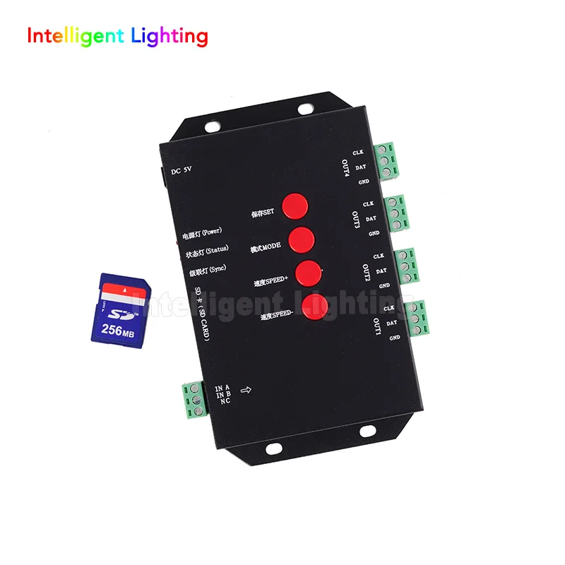 

T-4000S RGB Controller SD card led pixel controller T-4000S, can max control 4096 pixels for WS2811 WS2801 WS2803 LP6803