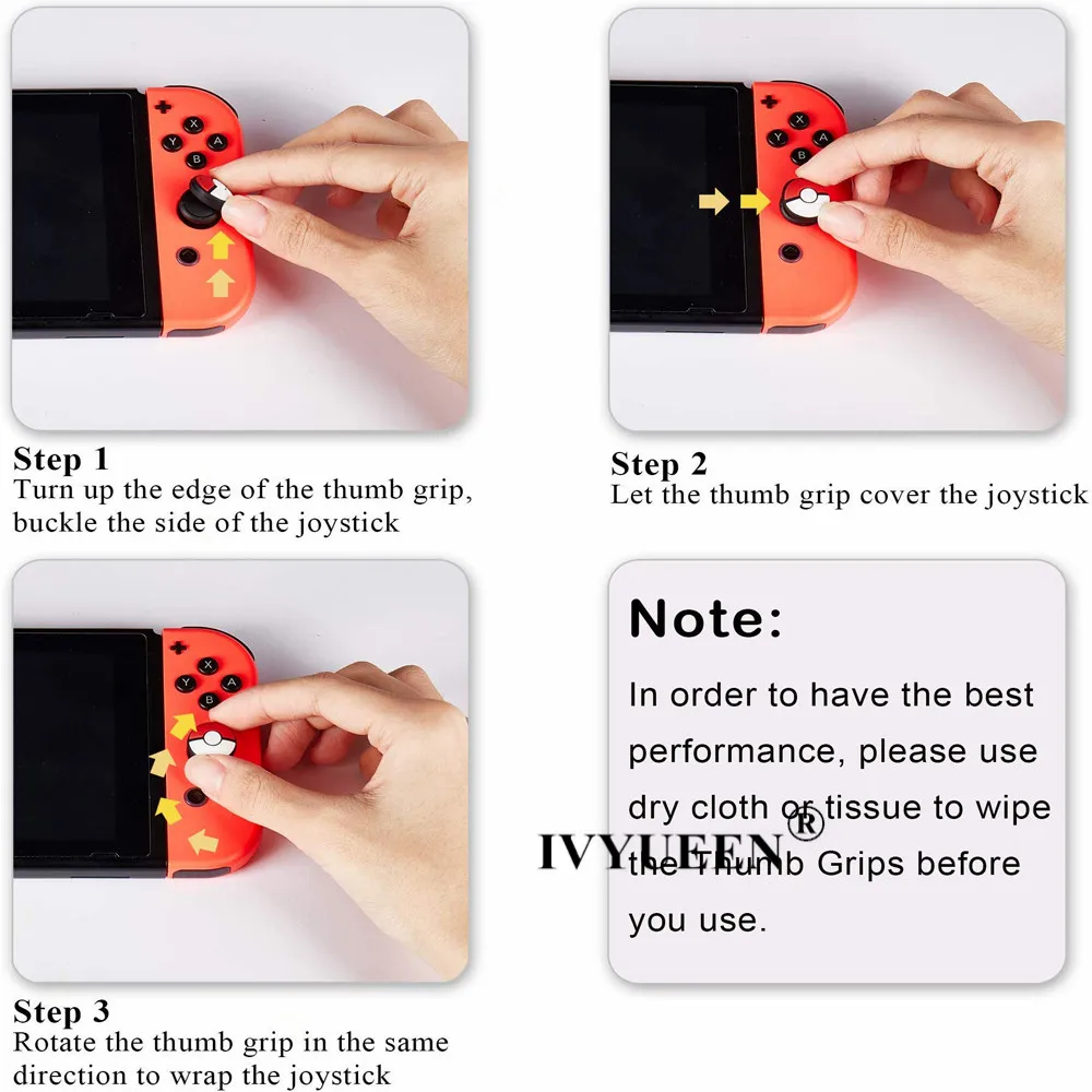 IVYUEEN для переключателя rend NS NX Joy Con джойстик с рукояткой для большого пальца Кепка Eevee для Nintendo Swith JoyCon контроллер аналоговая рукоятка