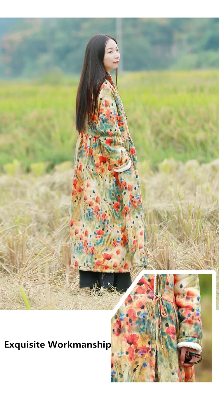 LZJN New Autumn Winter Women's Fleece Lined Jacket Coats Female Long Coats Outerwear Warm Thick Female Slim Fit Long Windbreaker (20)