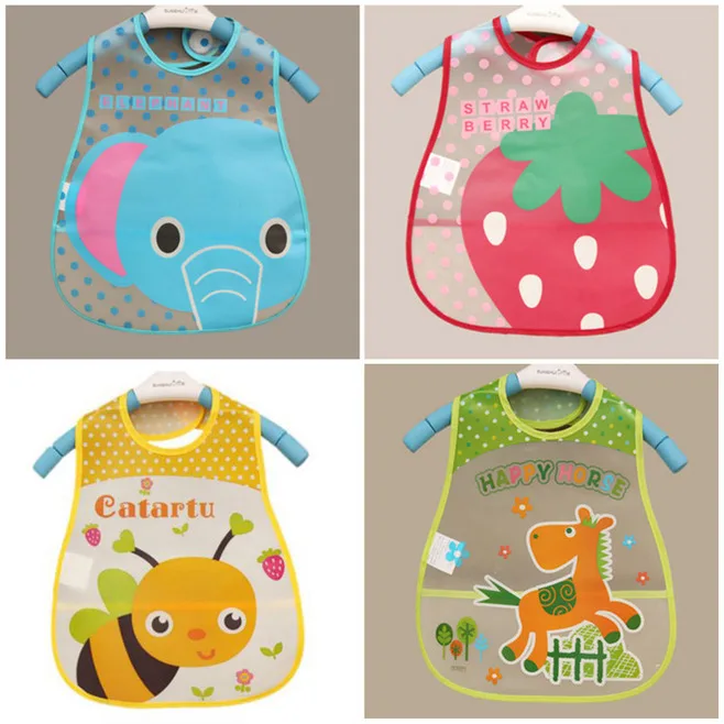 

Baby Bibs PEVA Waterproof Lunch Bibs Boys Girls Infants Cartoon Pattern Bibs Burp Cloths For Children Self Feeding Care