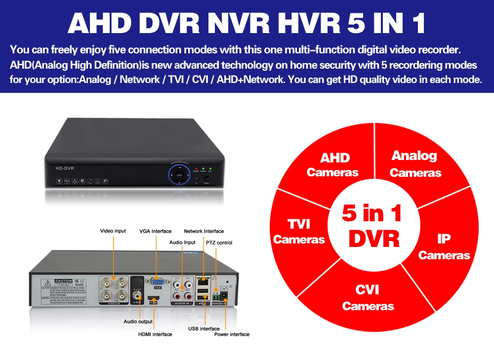 4CH AHD DVR Регистраторы полный 1080N видеонаблюдения Регистраторы H.264 4 канальный цифровой видео Регистраторы для видеонаблюдения комплект камеры AHD